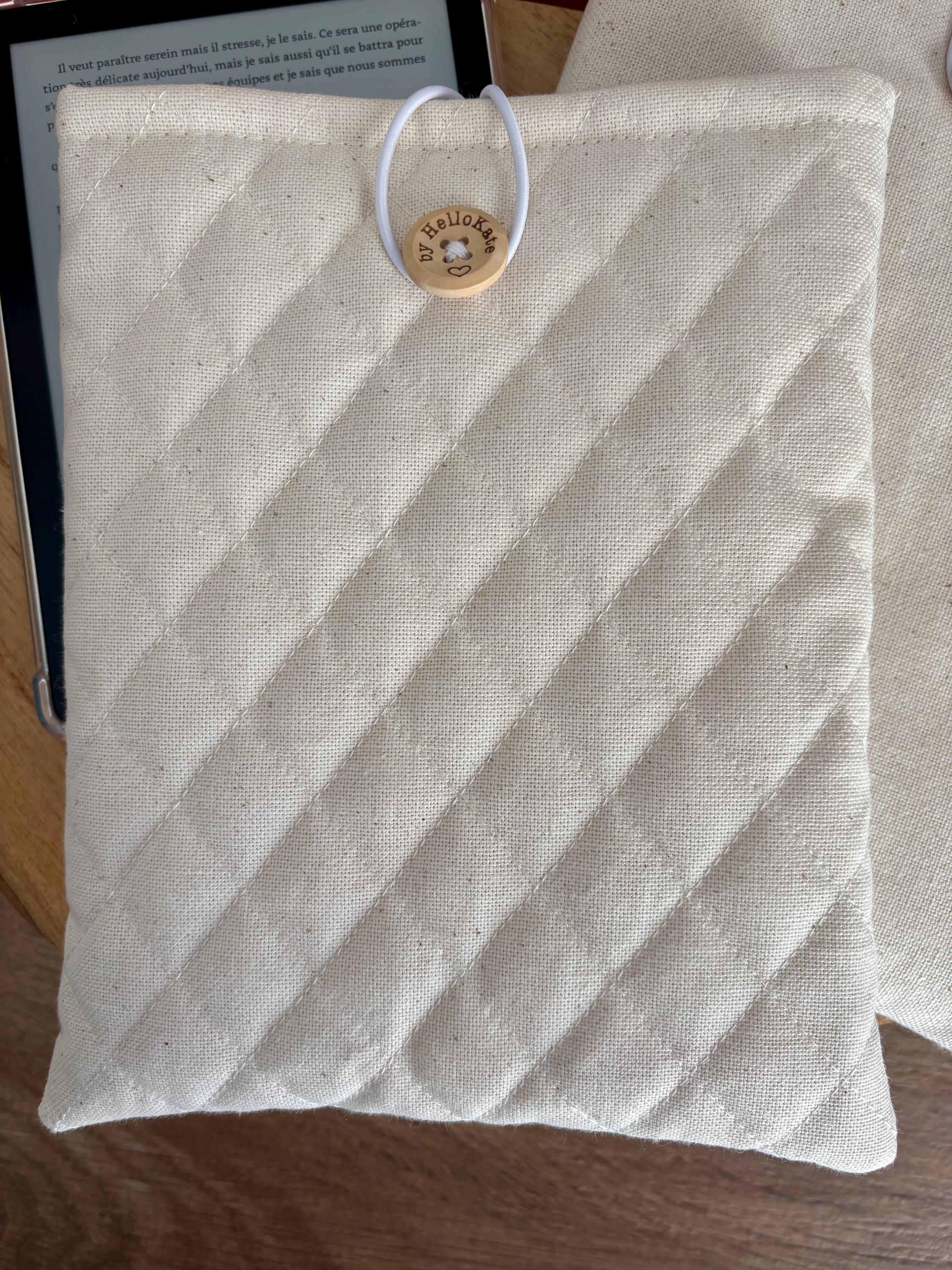 Pochette livre ou liseuse en coton molletonnée