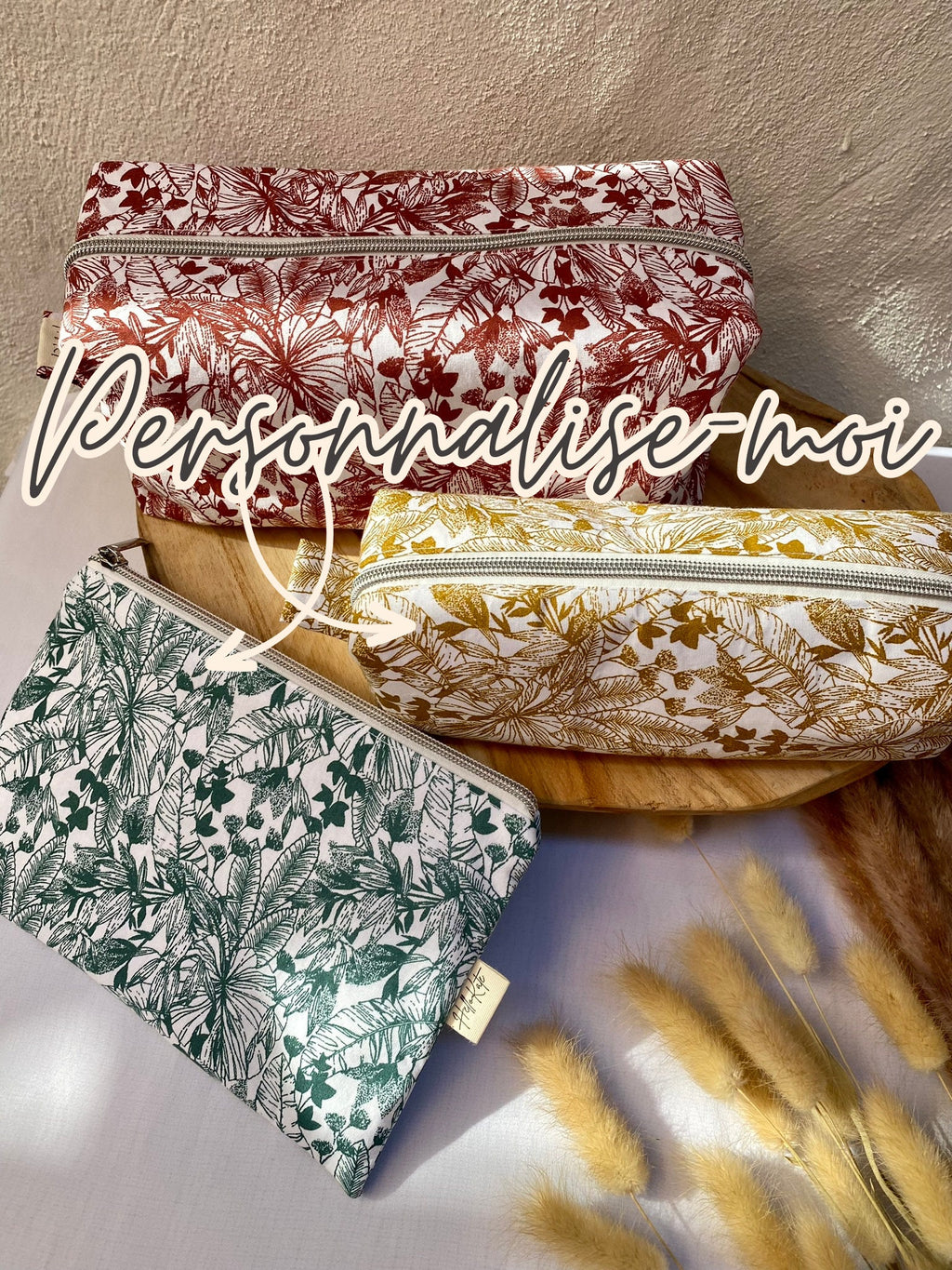 Trousse personnalisée différents formats tissu jungle