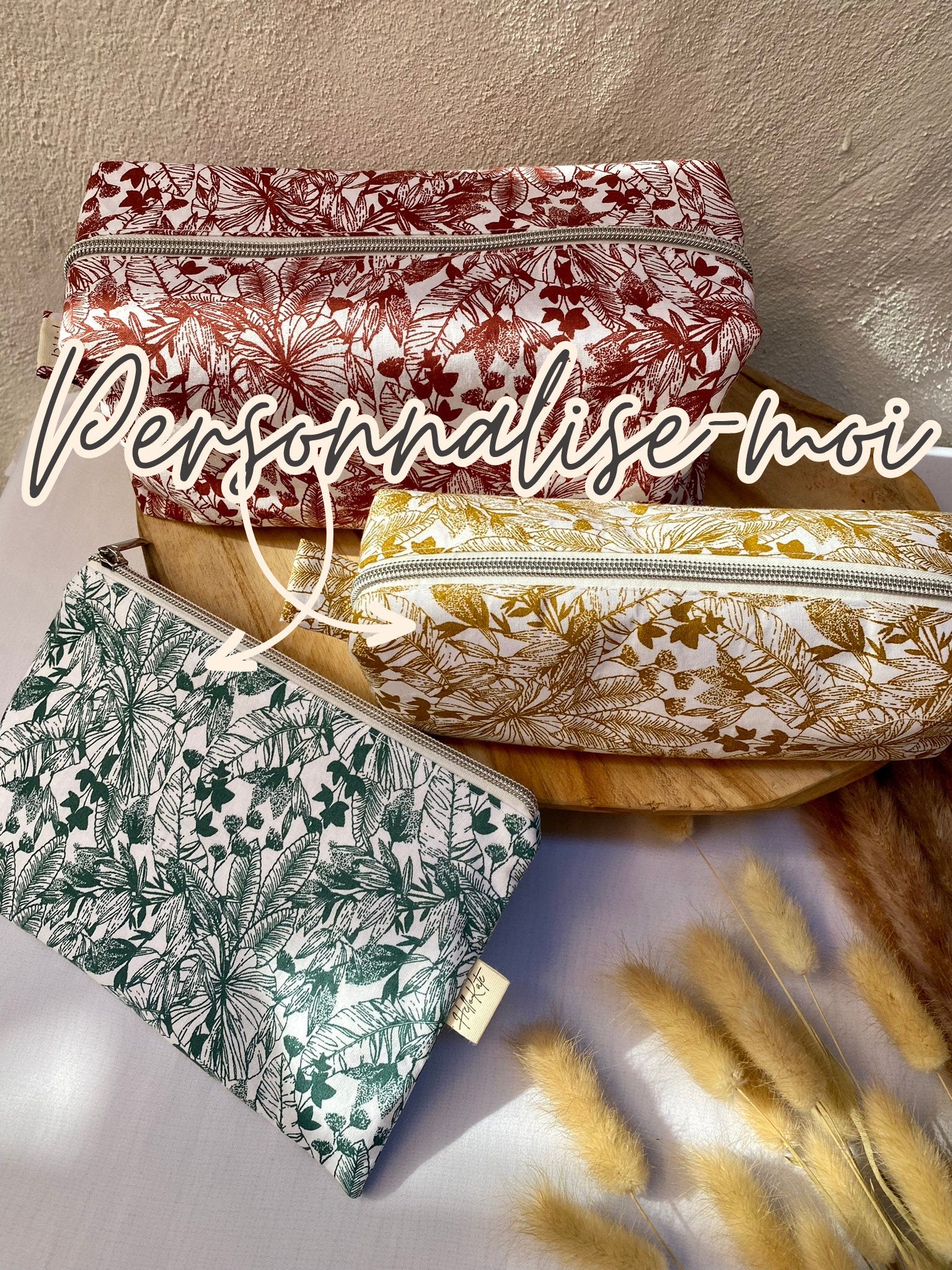 Trousse personnalisée différents formats tissu jungle