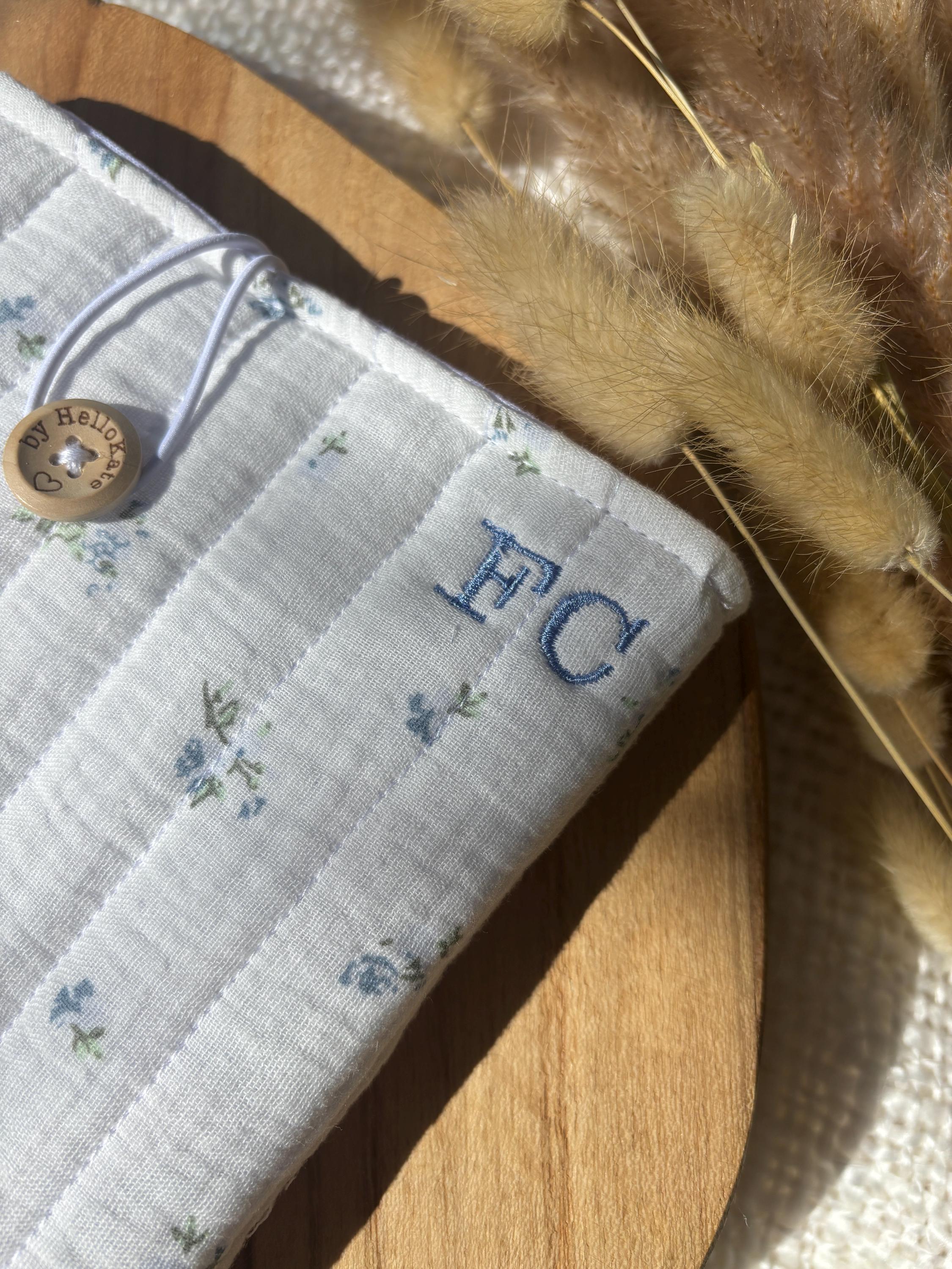 Pochette livre ou liseuse molletonnée en double gaze de coton