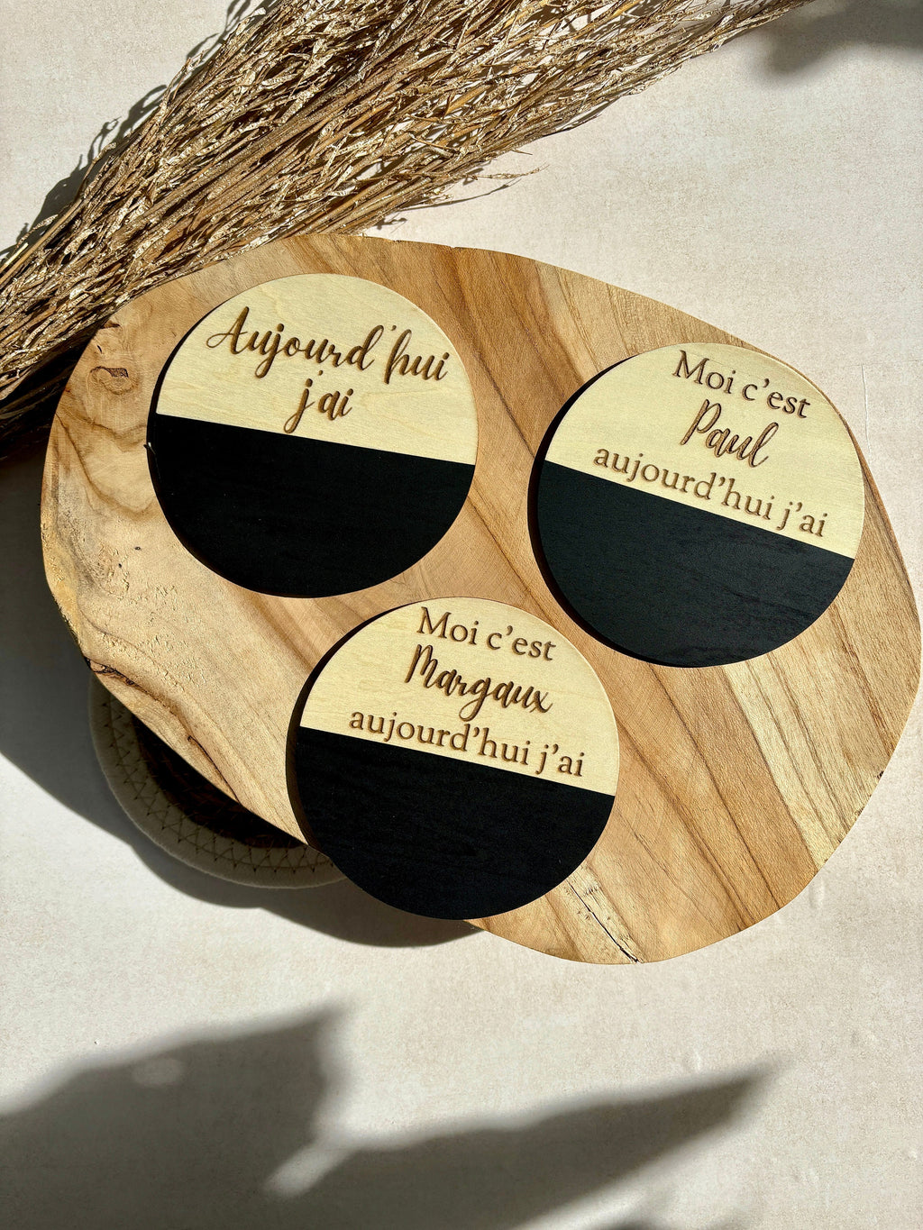 Carte étape bébé personnalisée bois effaçable