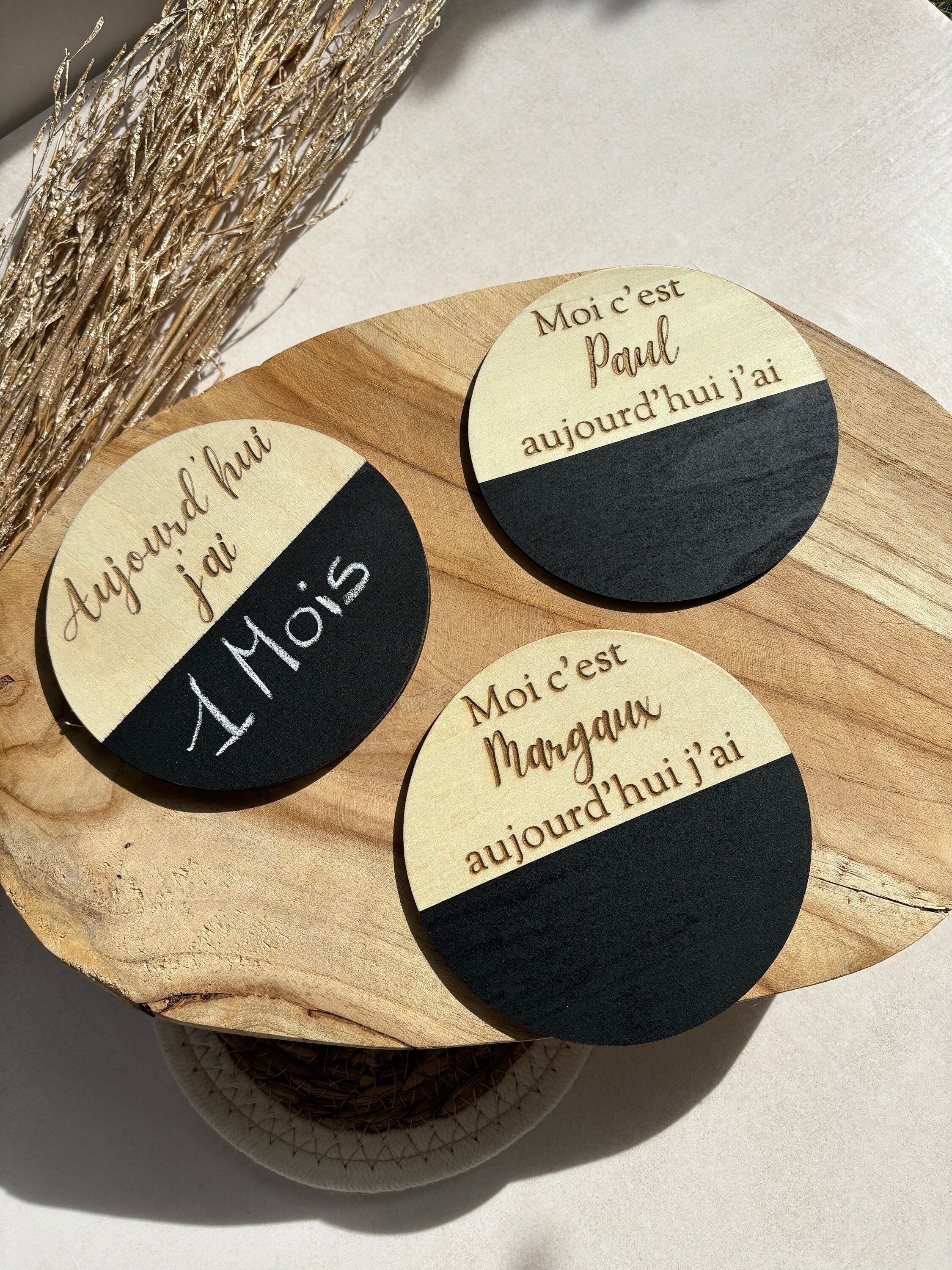 Carte étape bébé personnalisée bois effaçable