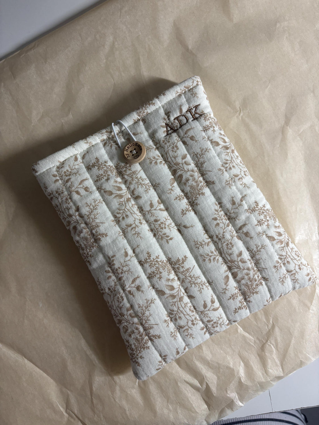 Pochette livre ou liseuse molletonnée en double gaze de coton