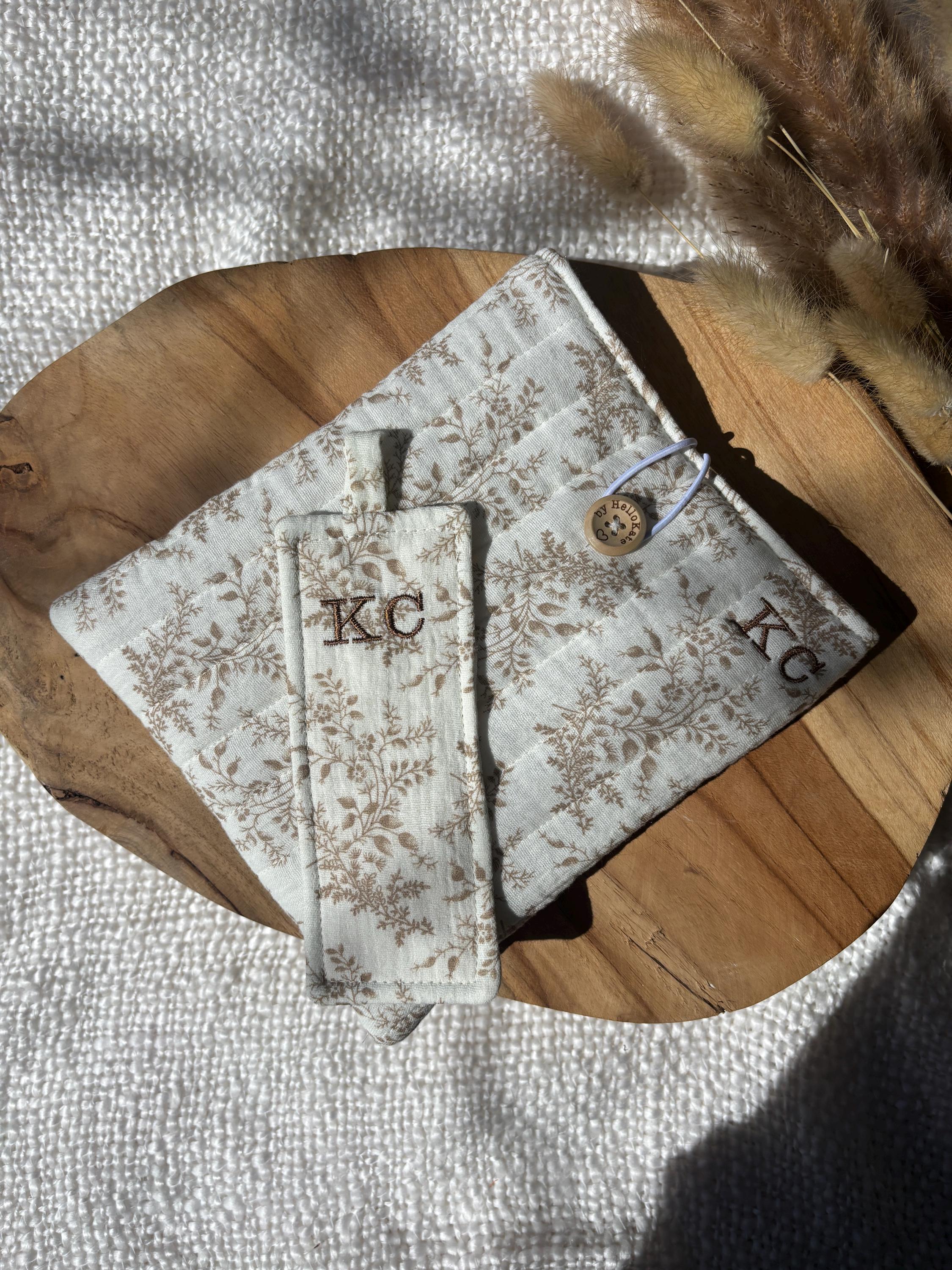 Pochette livre ou liseuse molletonnée en double gaze de coton