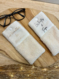 Étui à lunettes en tissu bouclette personnalisé