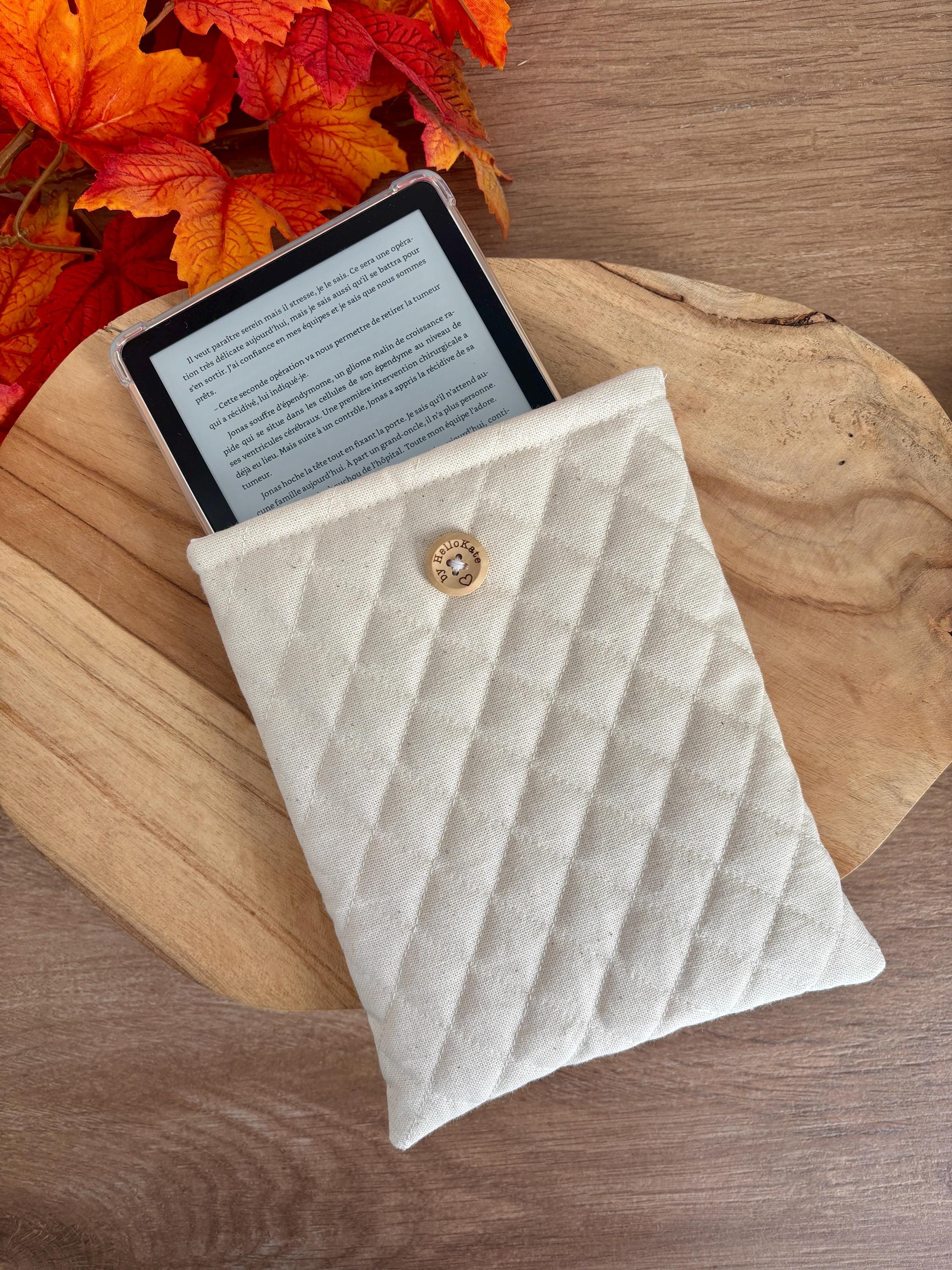 Pochette livre ou liseuse en coton molletonnée