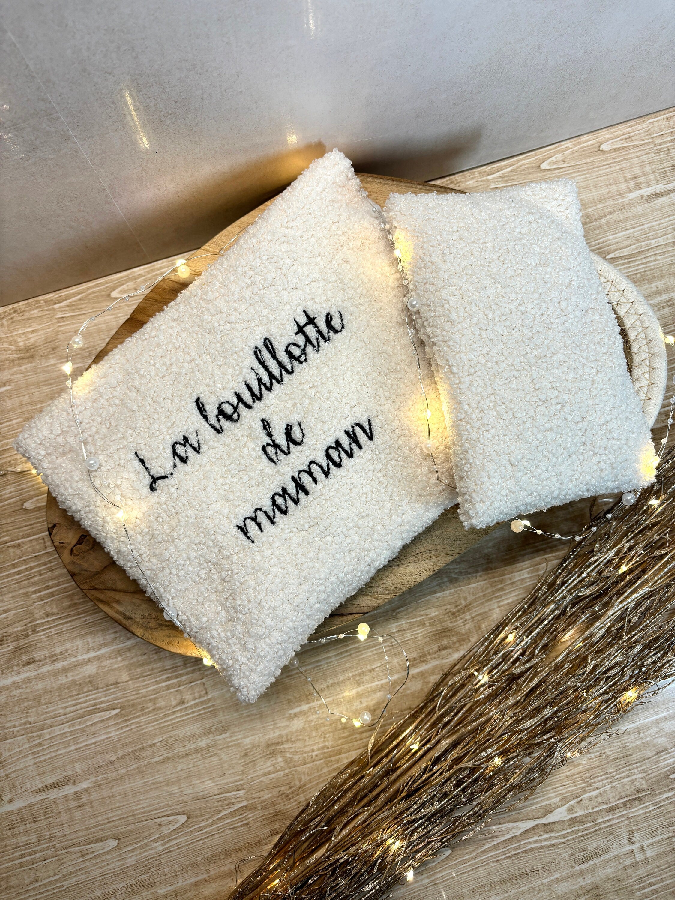 Bouillotte sèche personnalisée en tissu bouclette