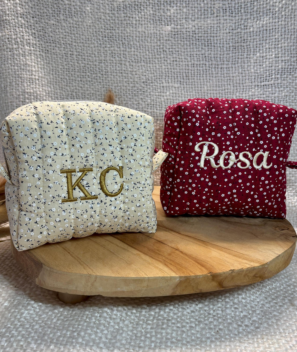 Trousse de toilette personnalisée fleurie