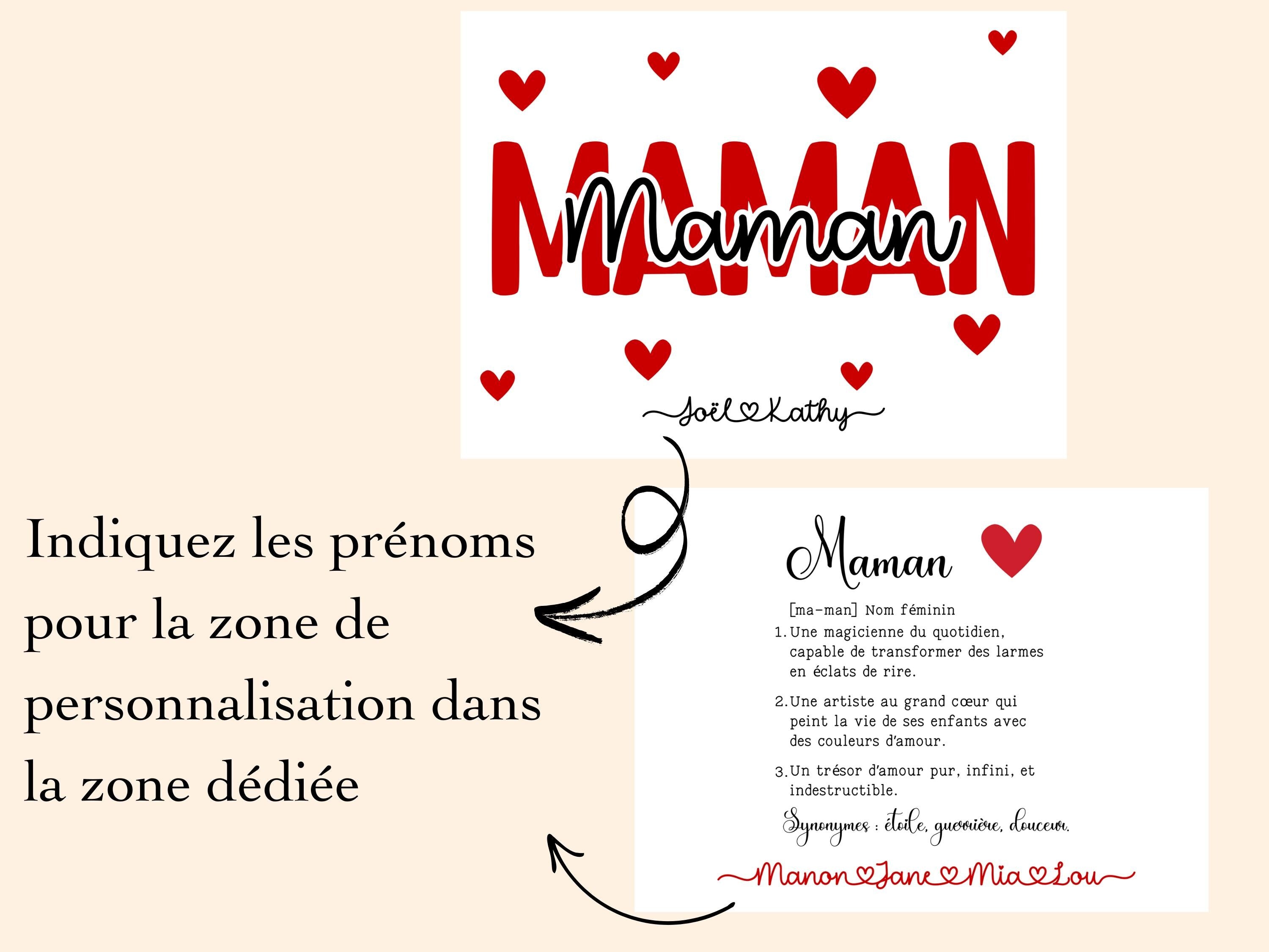 Pochette personnalisé Maman et prénom enfant