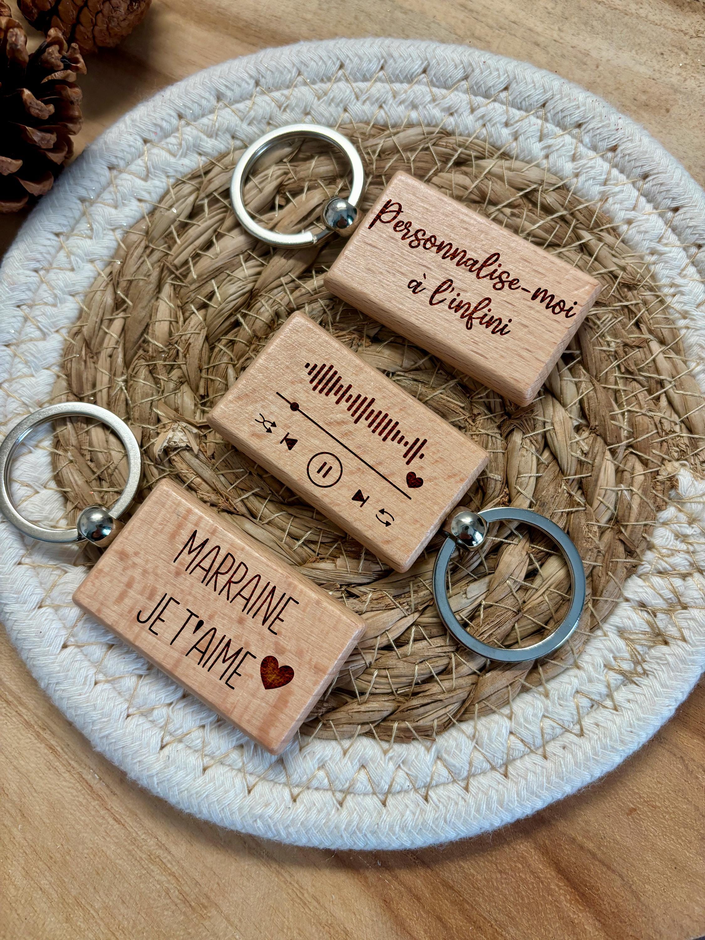 Porte-clé personnalisé en bois Spotify Code