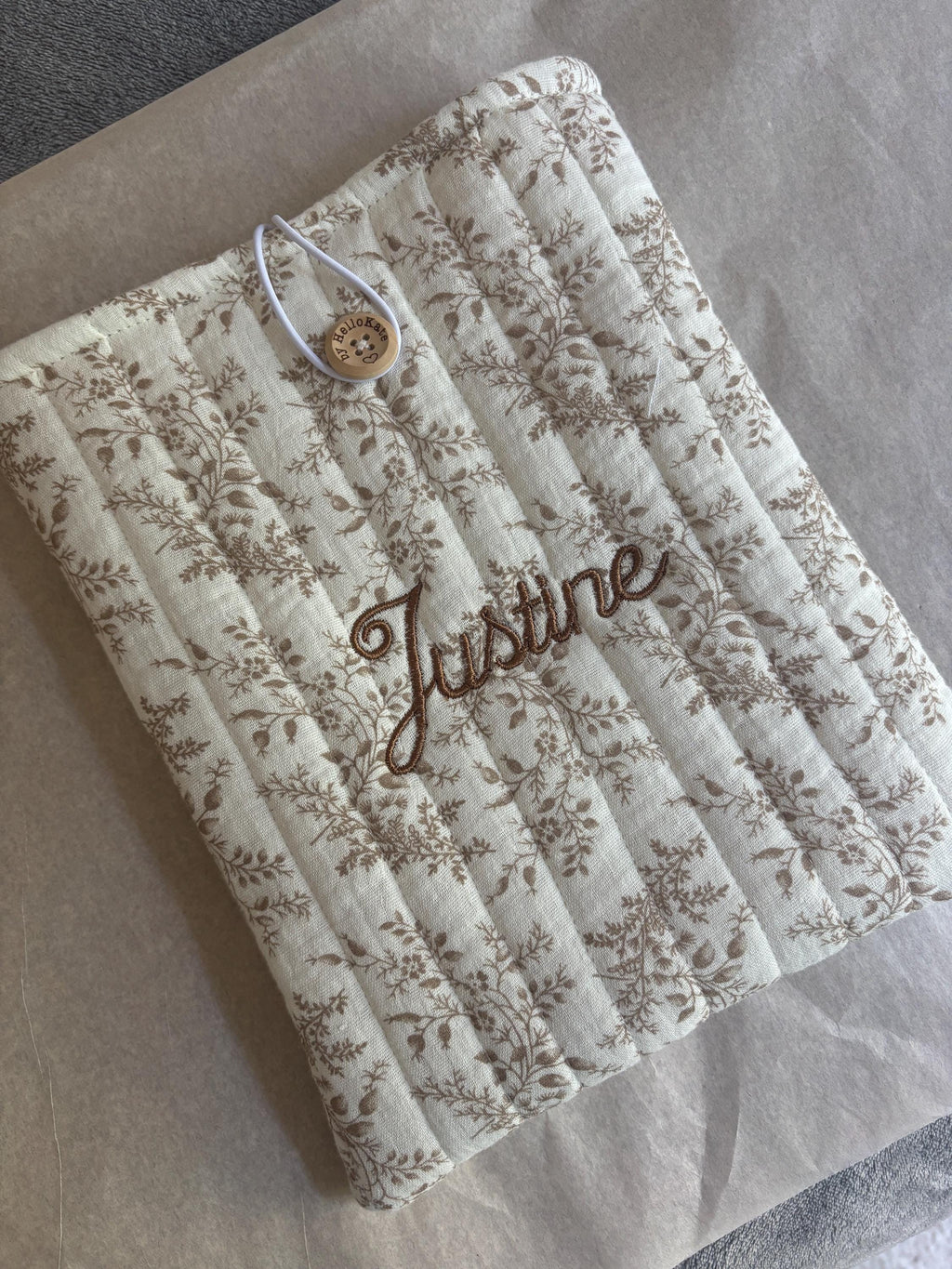 Pochette livre ou liseuse molletonnée en double gaze de coton