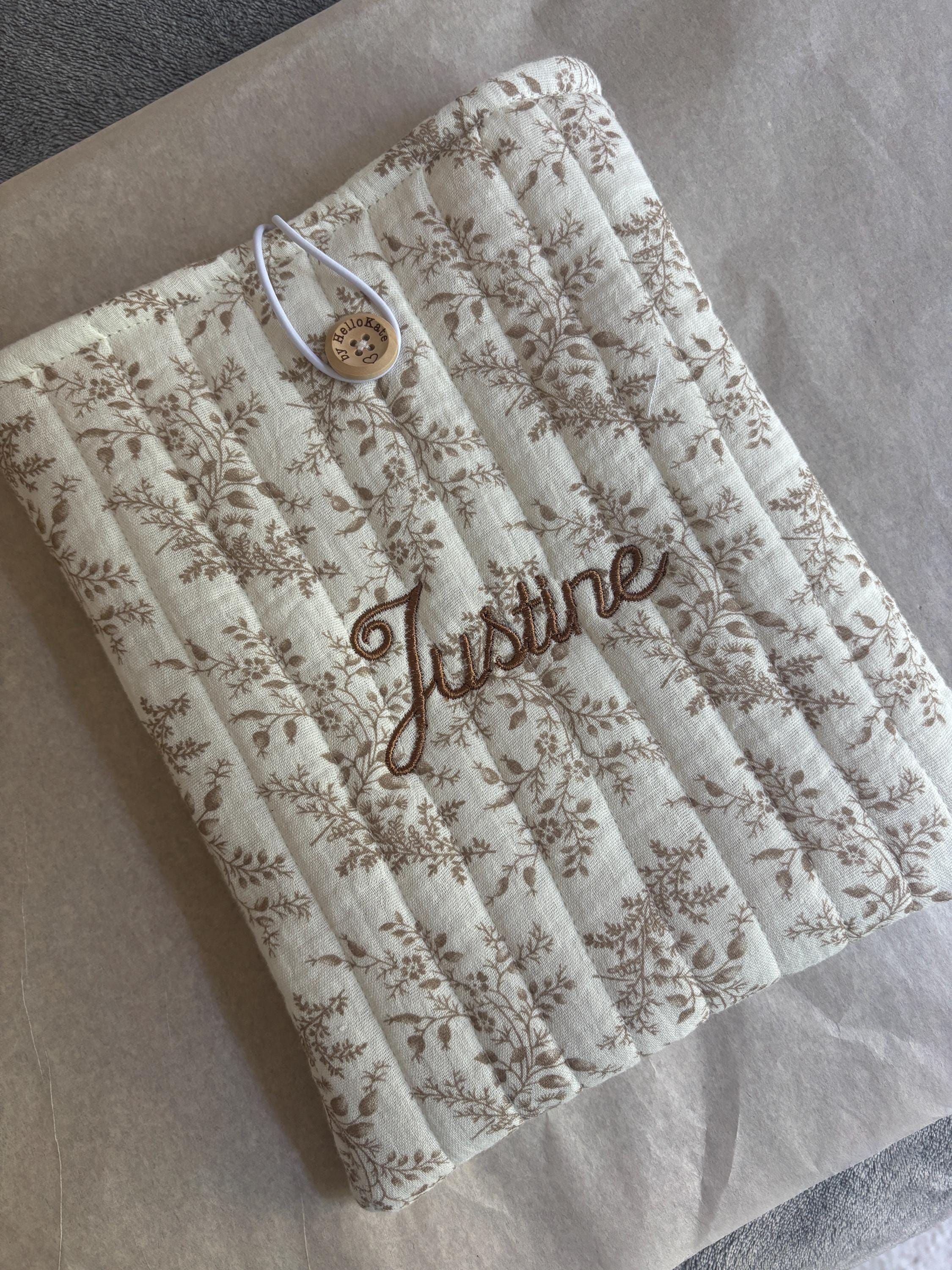 Pochette livre ou liseuse molletonnée en double gaze de coton
