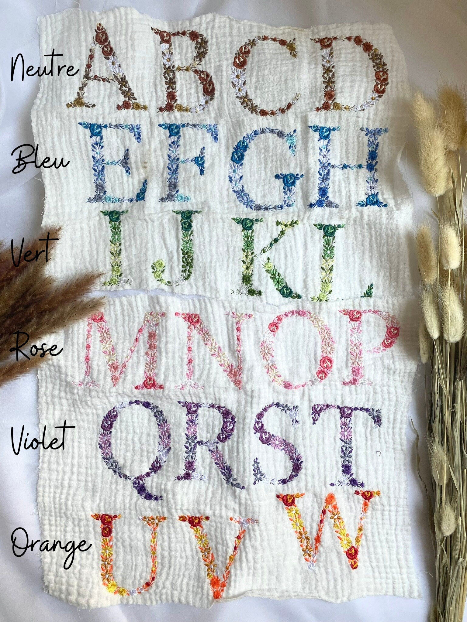 Lange personnalisé brodé en gaze de coton