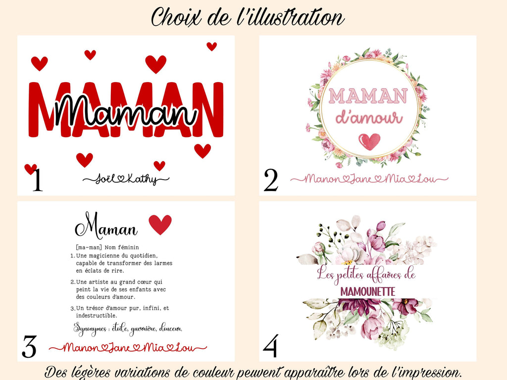 Pochette personnalisé Maman et prénom enfant