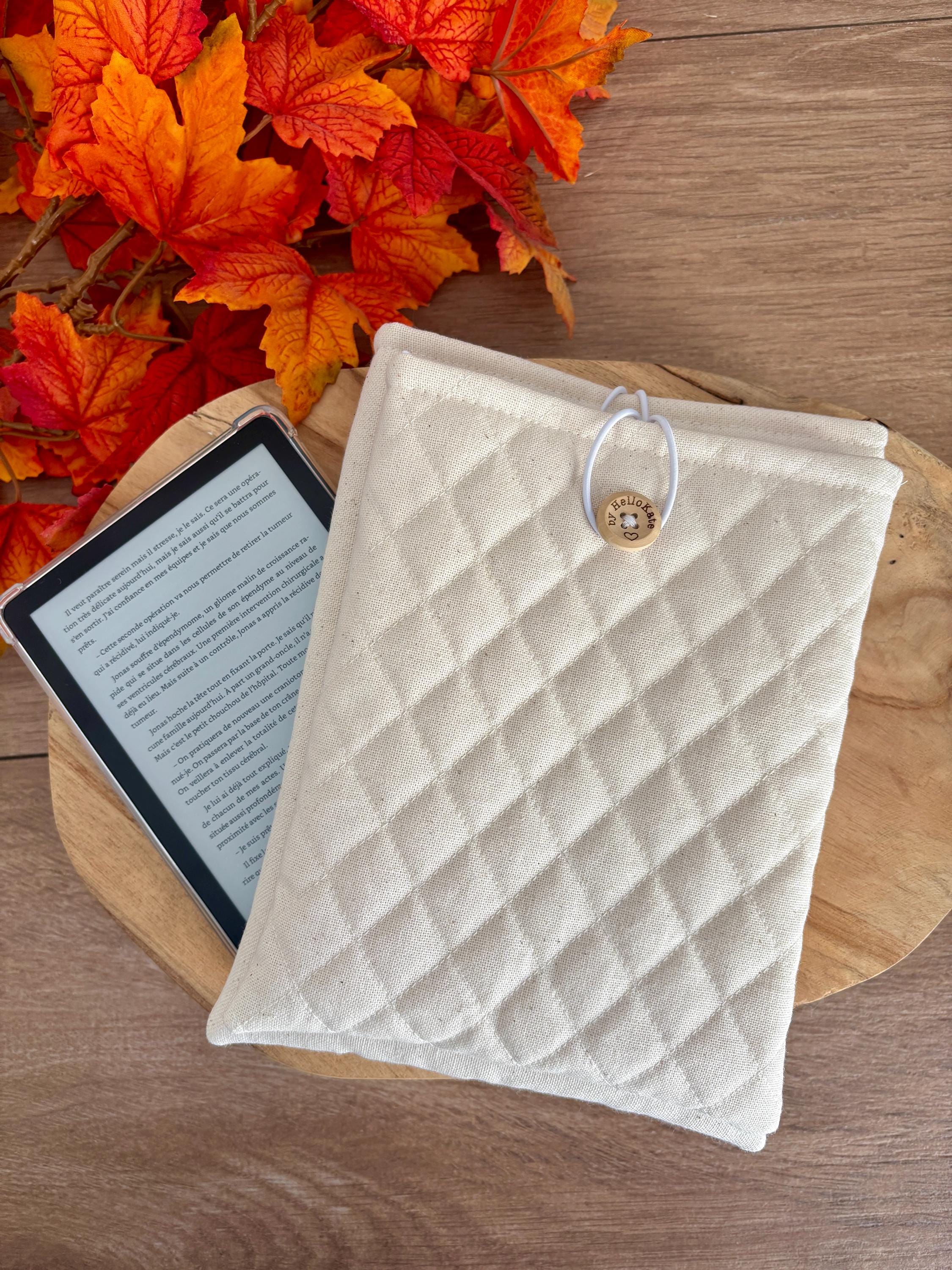 Pochette livre ou liseuse en coton molletonnée