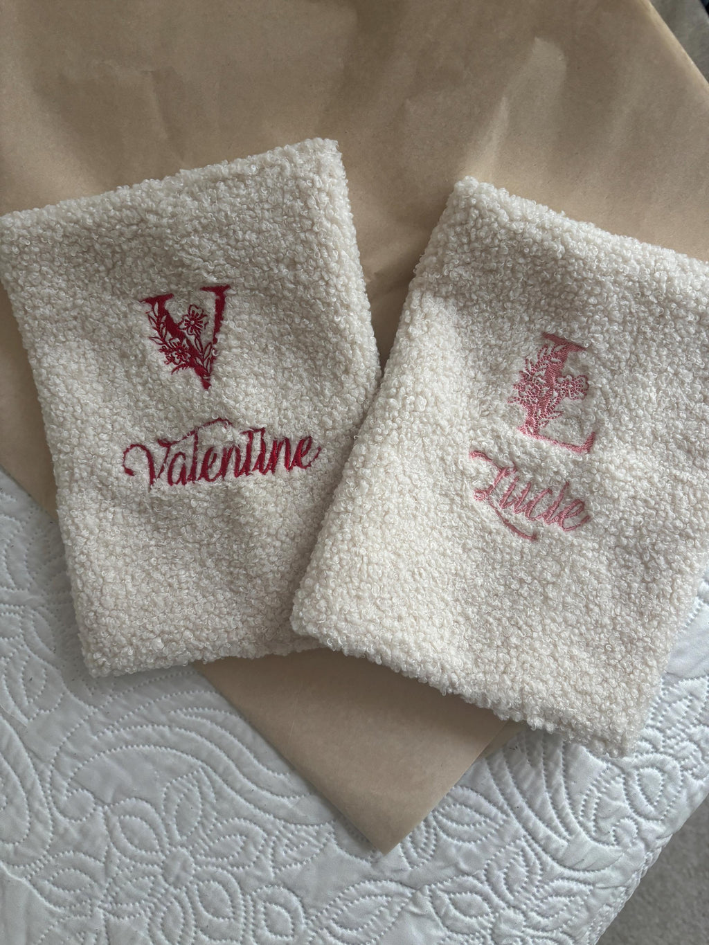 Protège carnet de santé personnalisé en tissu bouclette