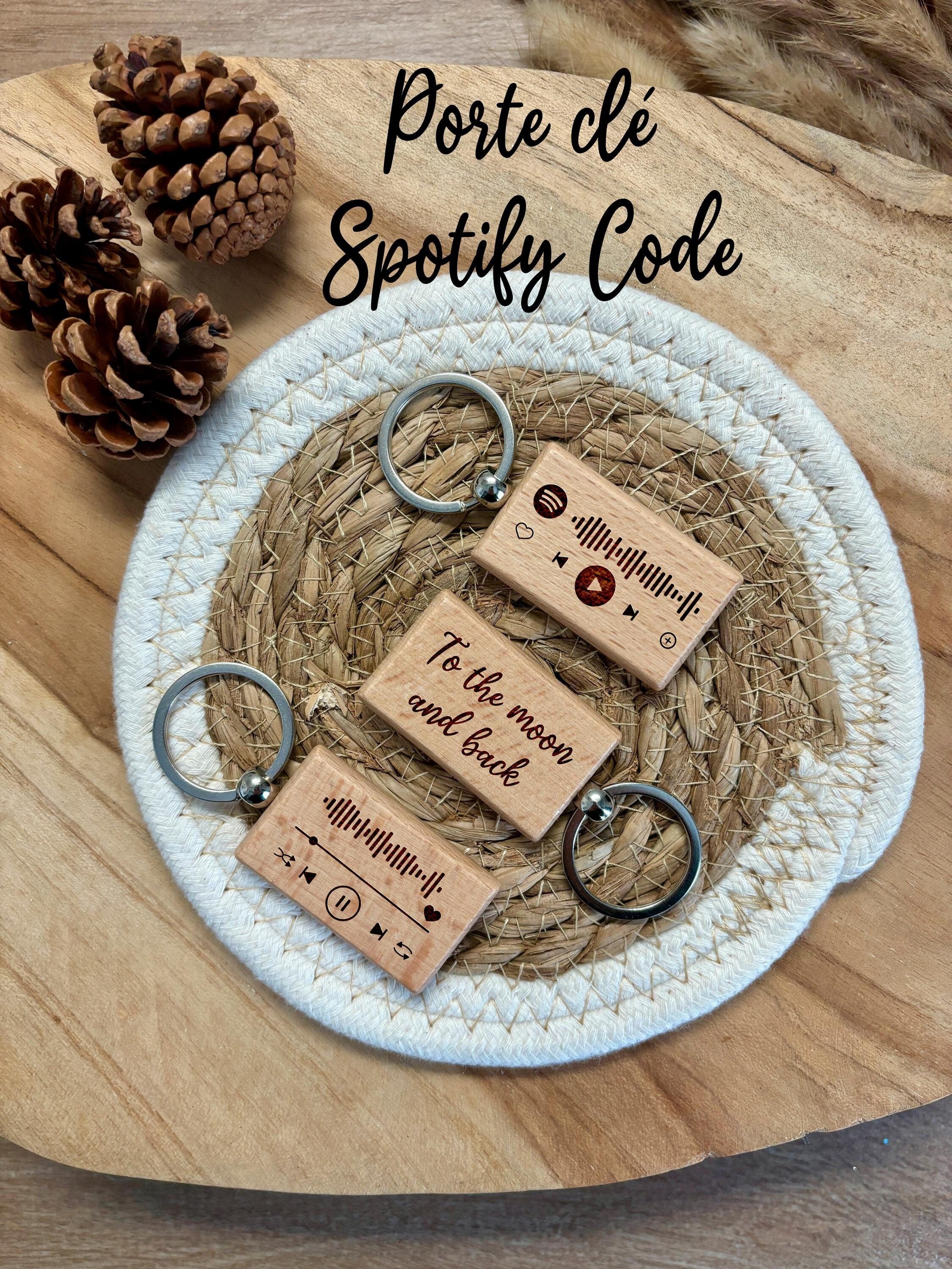 Porte-clé personnalisé en bois Spotify Code