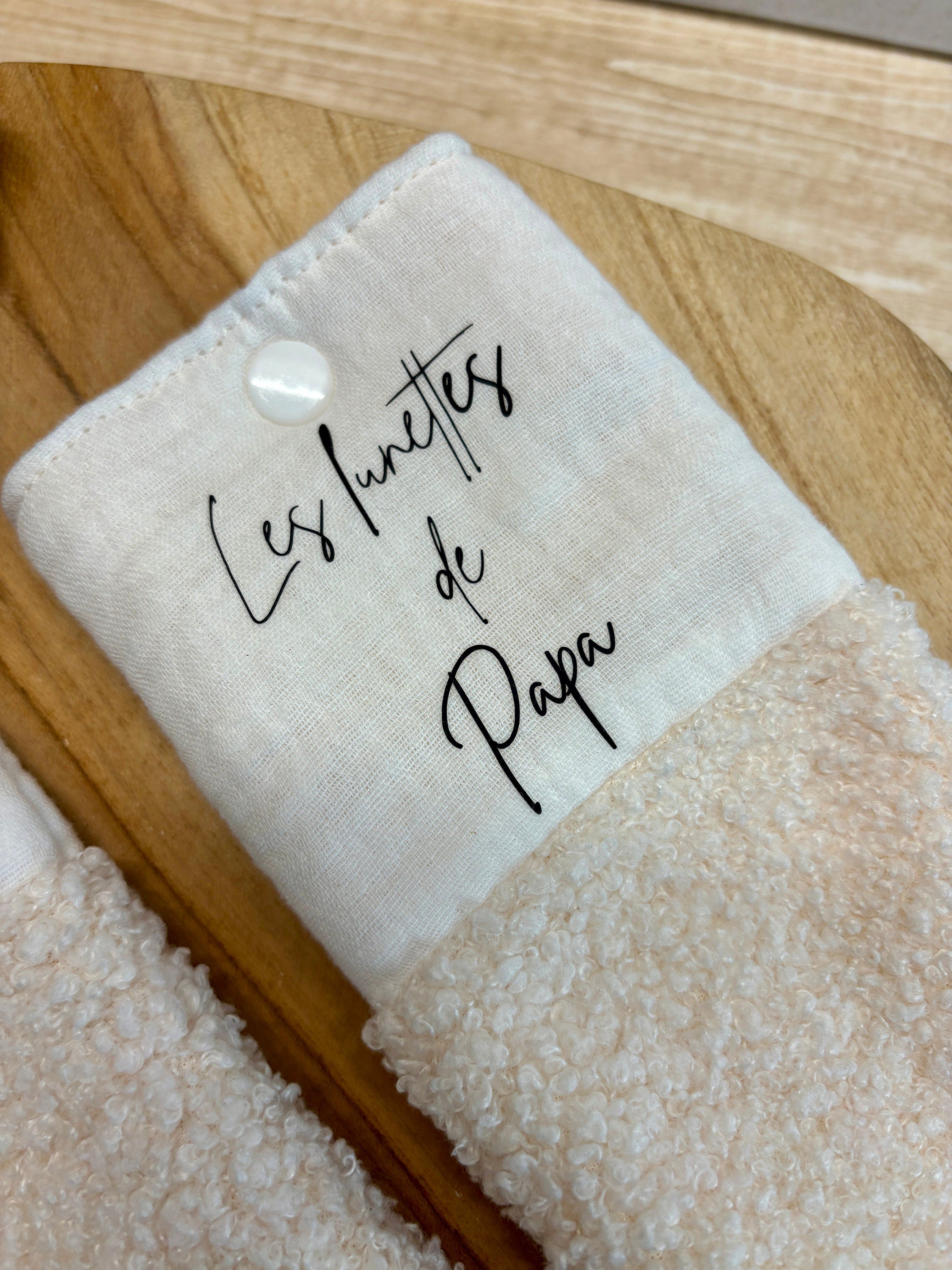 Étui à lunettes en tissu bouclette personnalisé