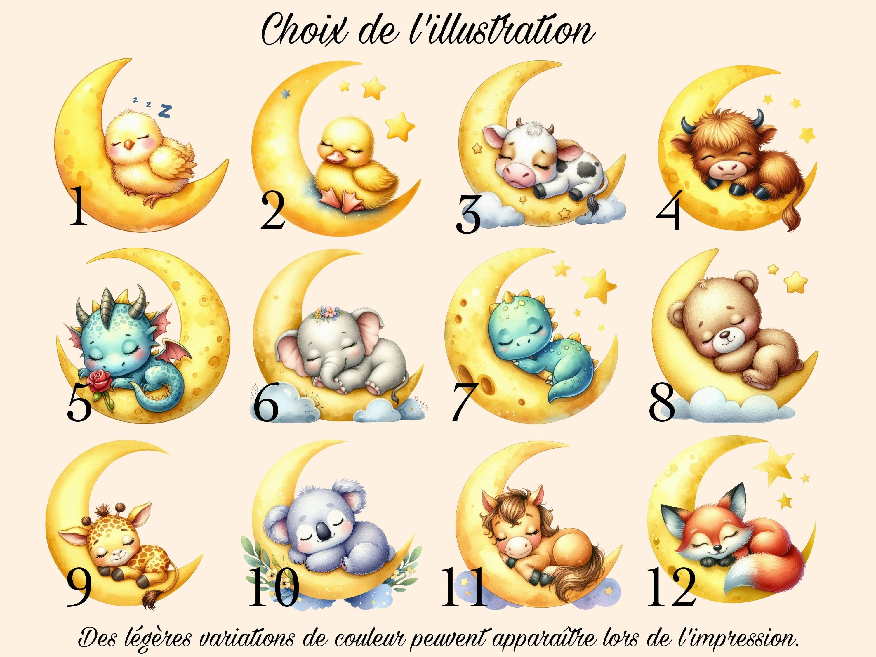 Pochette personnalisé avec animaux et lune