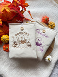Pochette à livre ou liseuse rembourée personnalisé automne en coton , format poche ou broché idée cadeau , protège livre, étui kindle